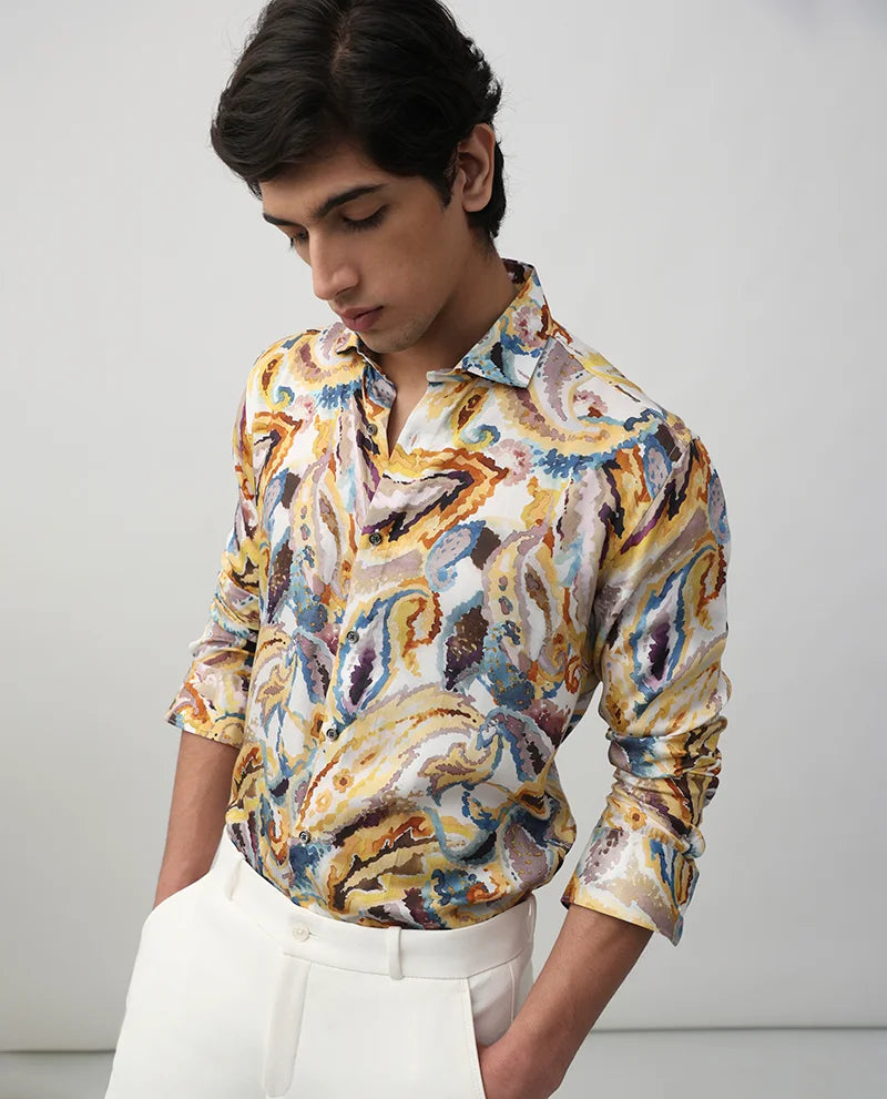 Multi Printed Cotton Men's Luxury Quality Shirt