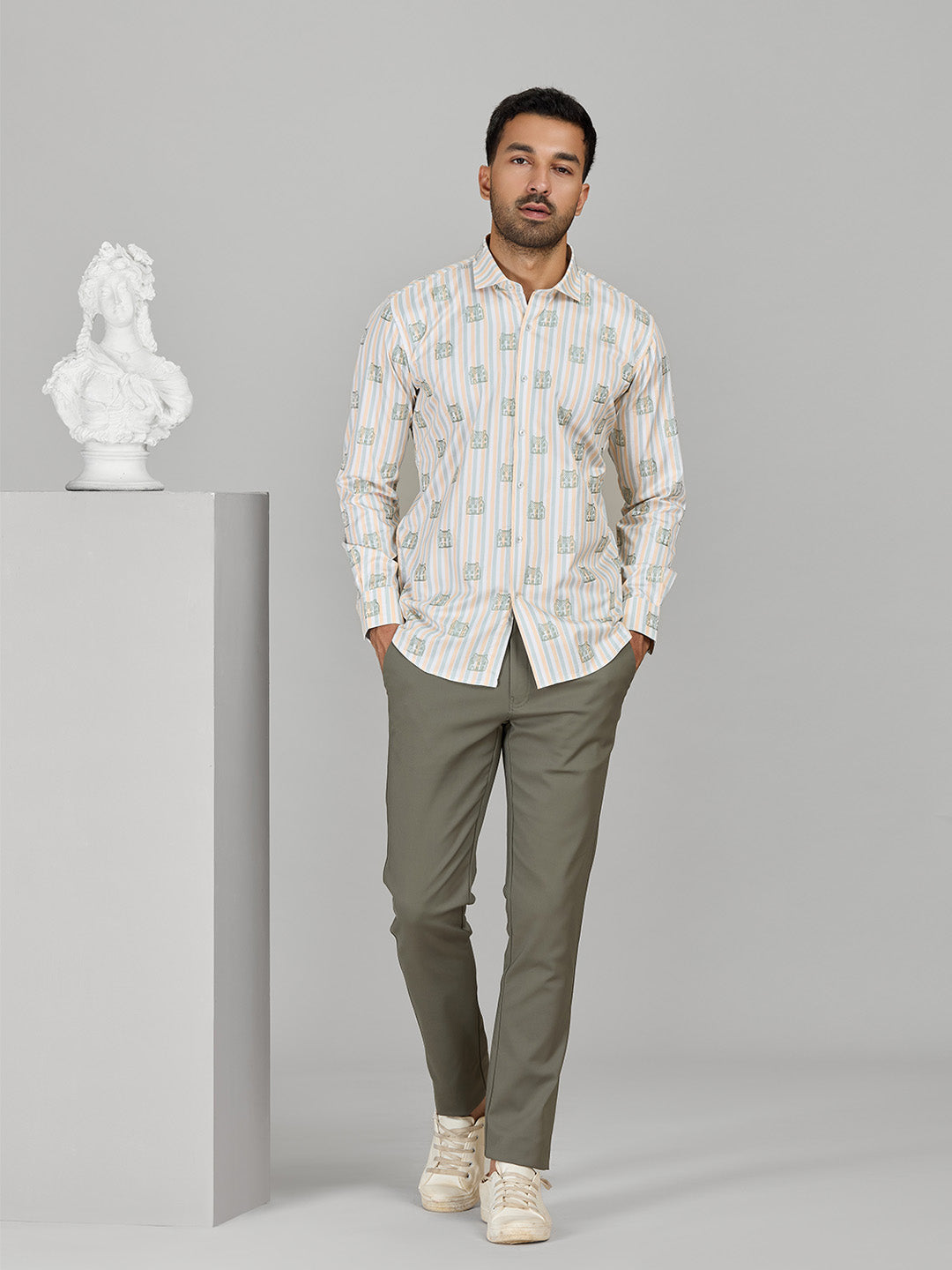 Men’s Multi Cotton Designer Shirt in Slim Fit