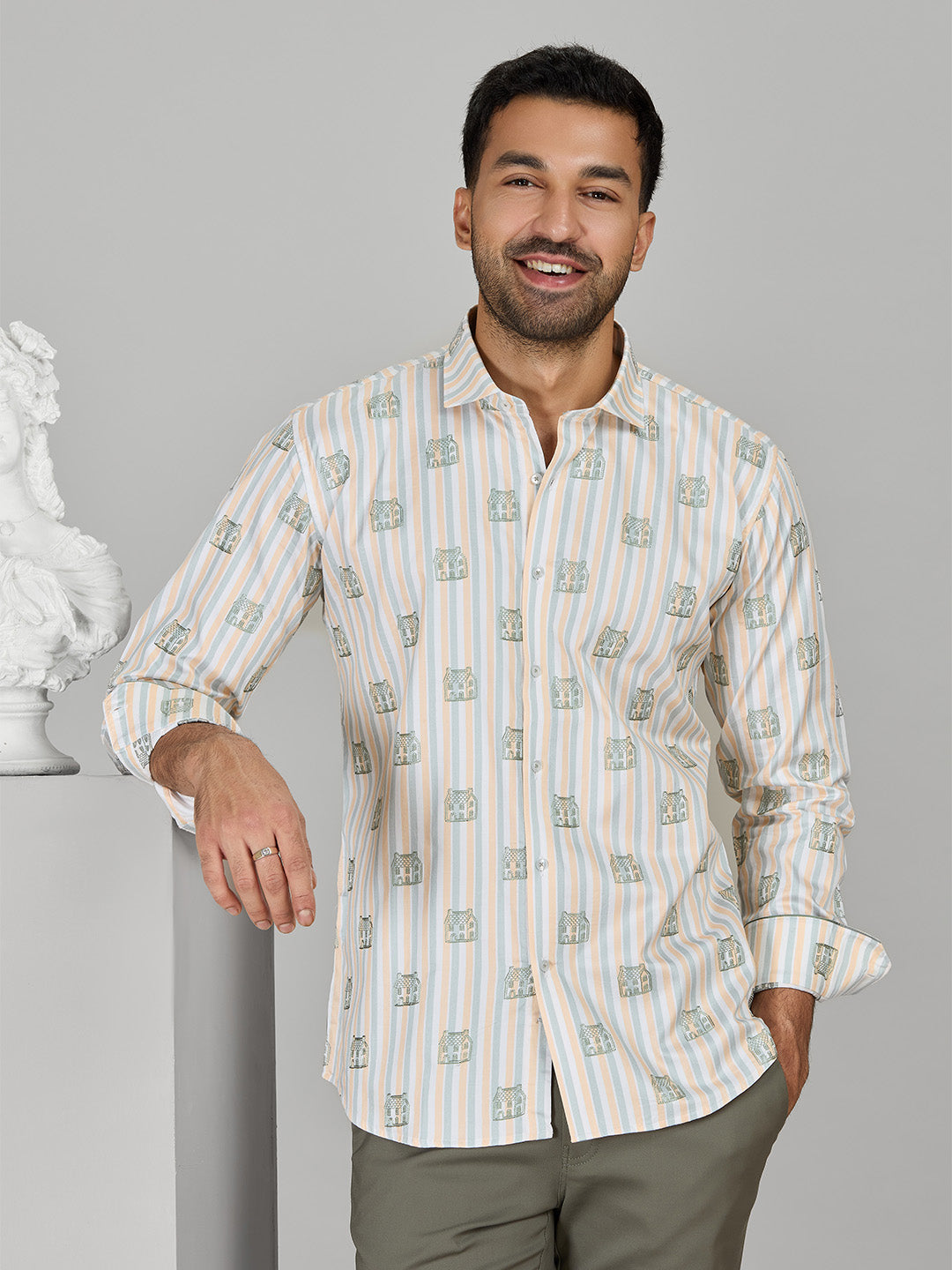 Men’s Multi Cotton Designer Shirt in Slim Fit