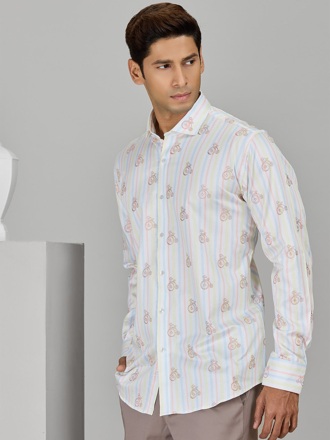 Men’s Multi Cotton Designer Shirt in Slim Fit