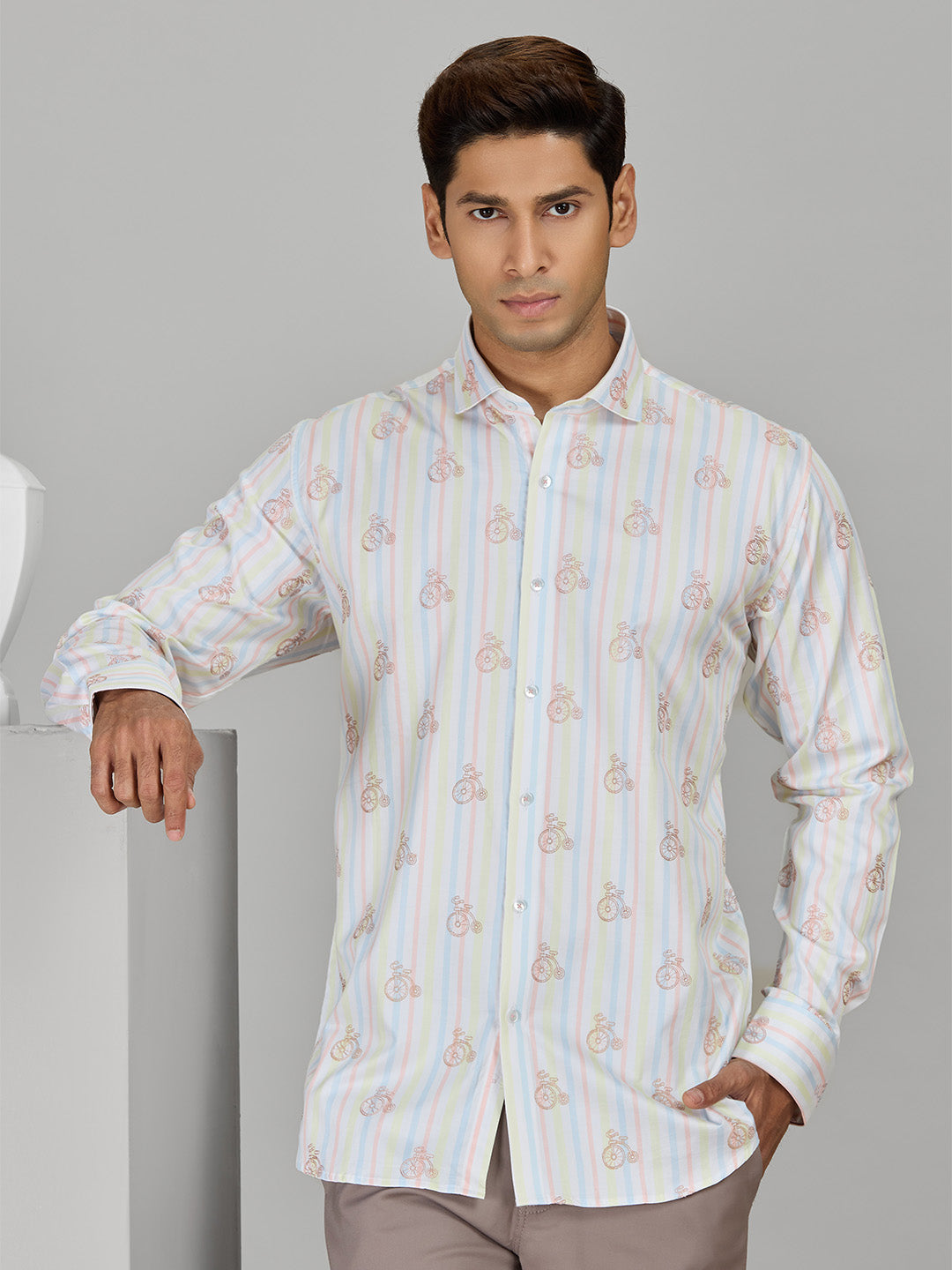 Men’s Multi Cotton Designer Shirt in Slim Fit
