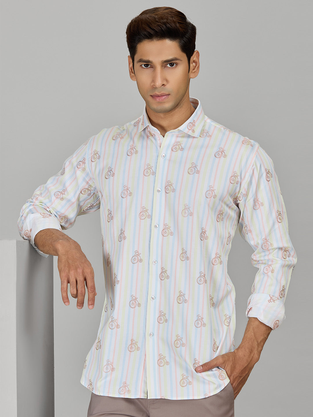 Men’s Multi Cotton Designer Shirt in Slim Fit
