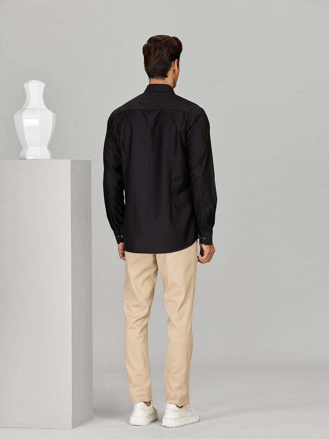 Men's Black Cotton Designer Shirt in Slim Fit