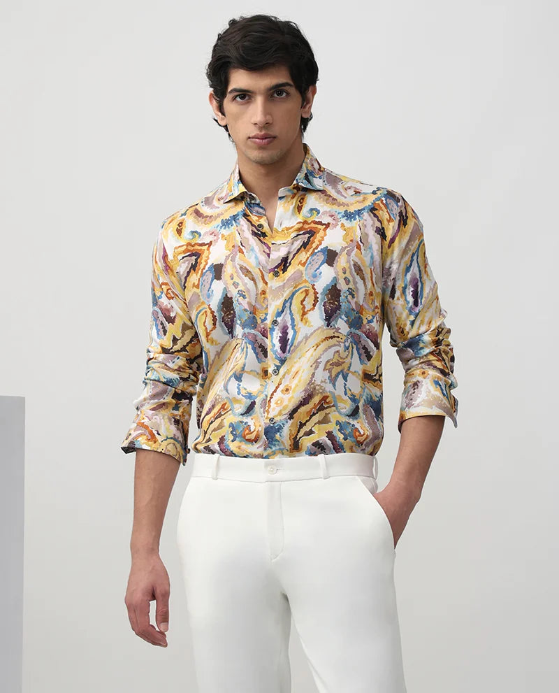 Multi Printed Cotton Men's Luxury Quality Shirt