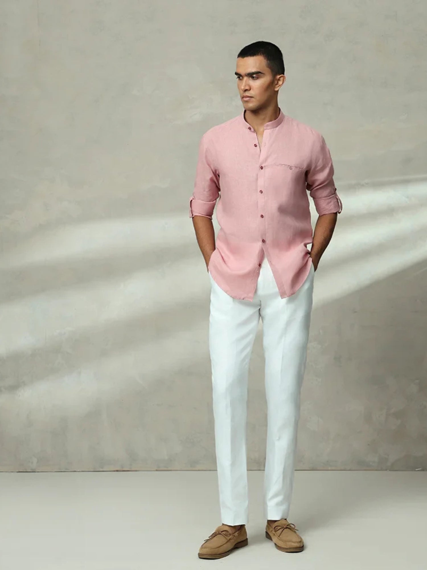 Onion Plain Linen Slim Fit Shirt