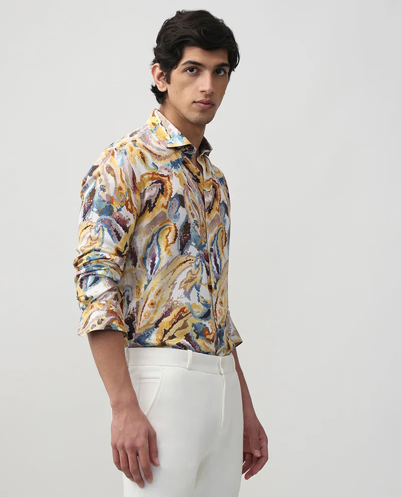 Multi Printed Cotton Men's Luxury Quality Shirt