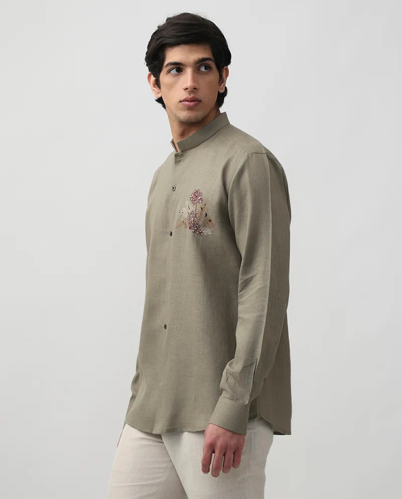 Embroidered Linen Shirt