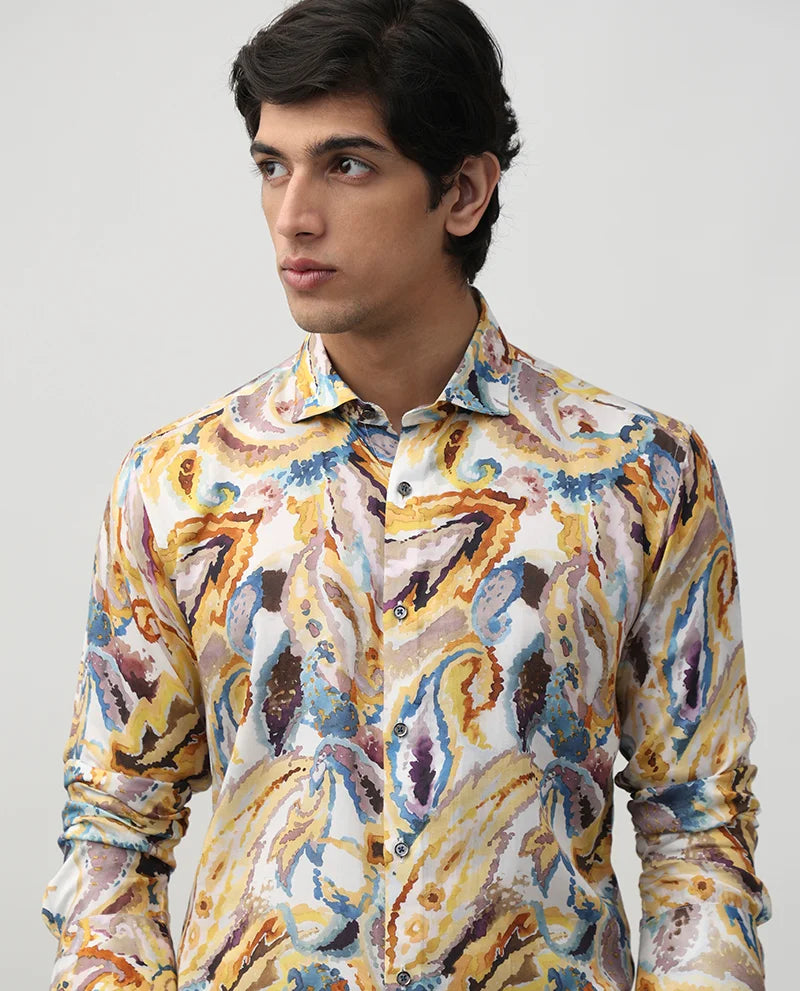 Multi Printed Cotton Men's Luxury Quality Shirt