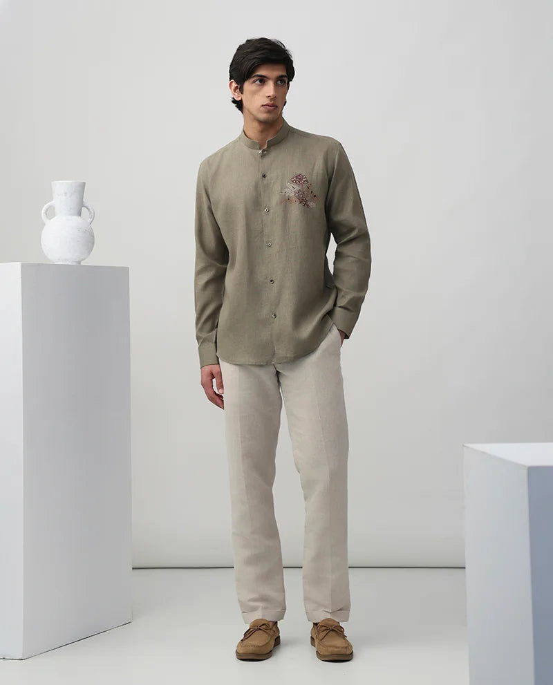 Embroidered Linen Shirt