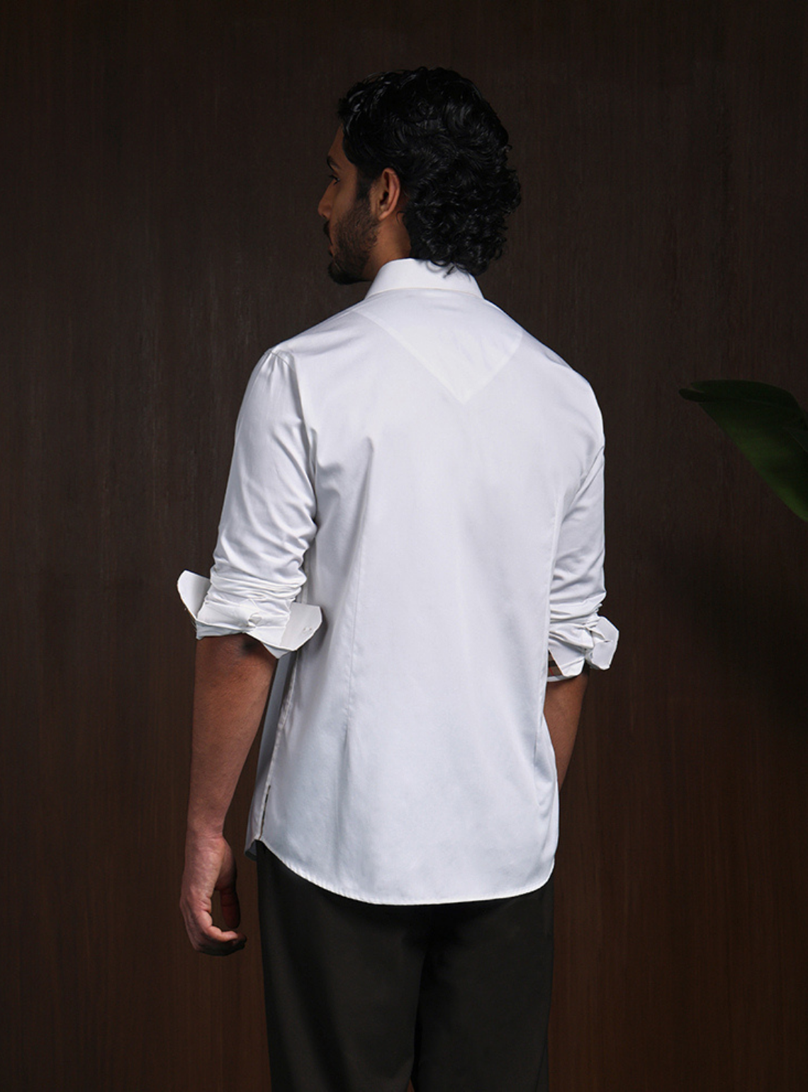White Slim Fit Cotton Shirt with Refined Embroidered Detailing