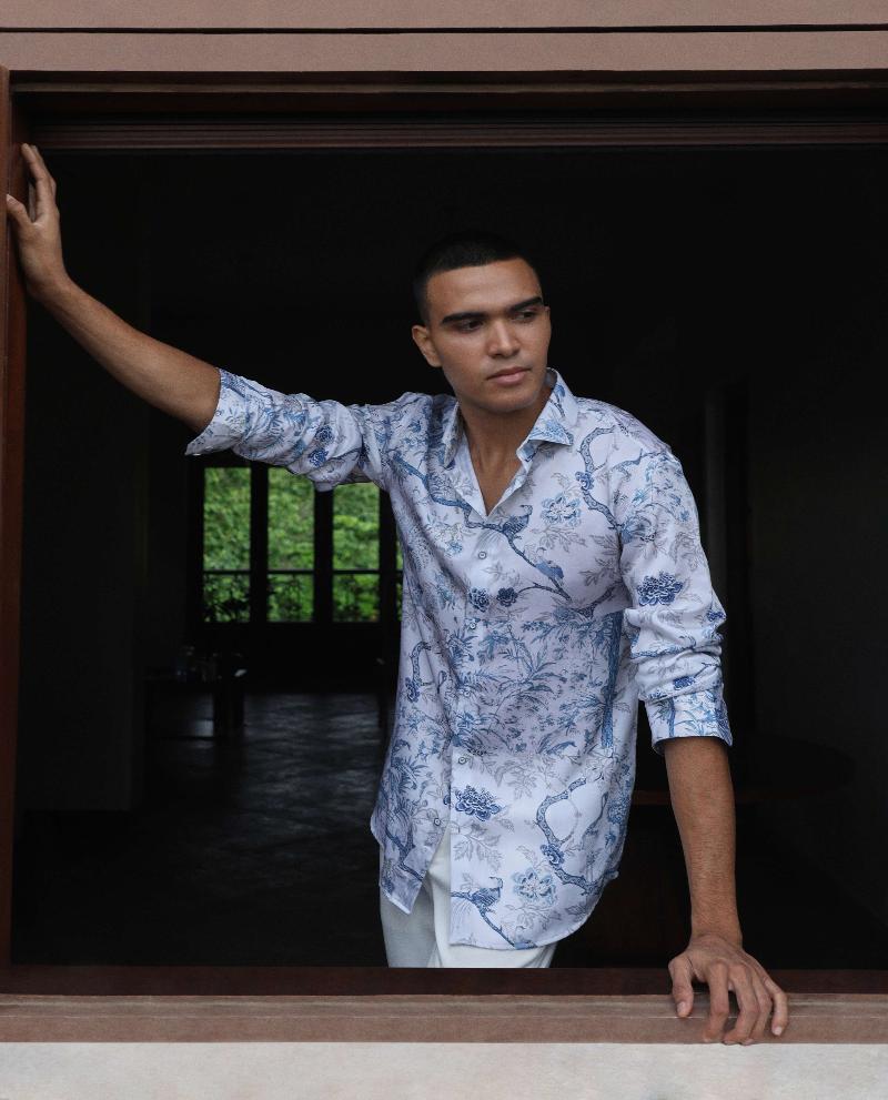 White Tencel Men Premium Cotton Cutaway Full Sleeves Shirts