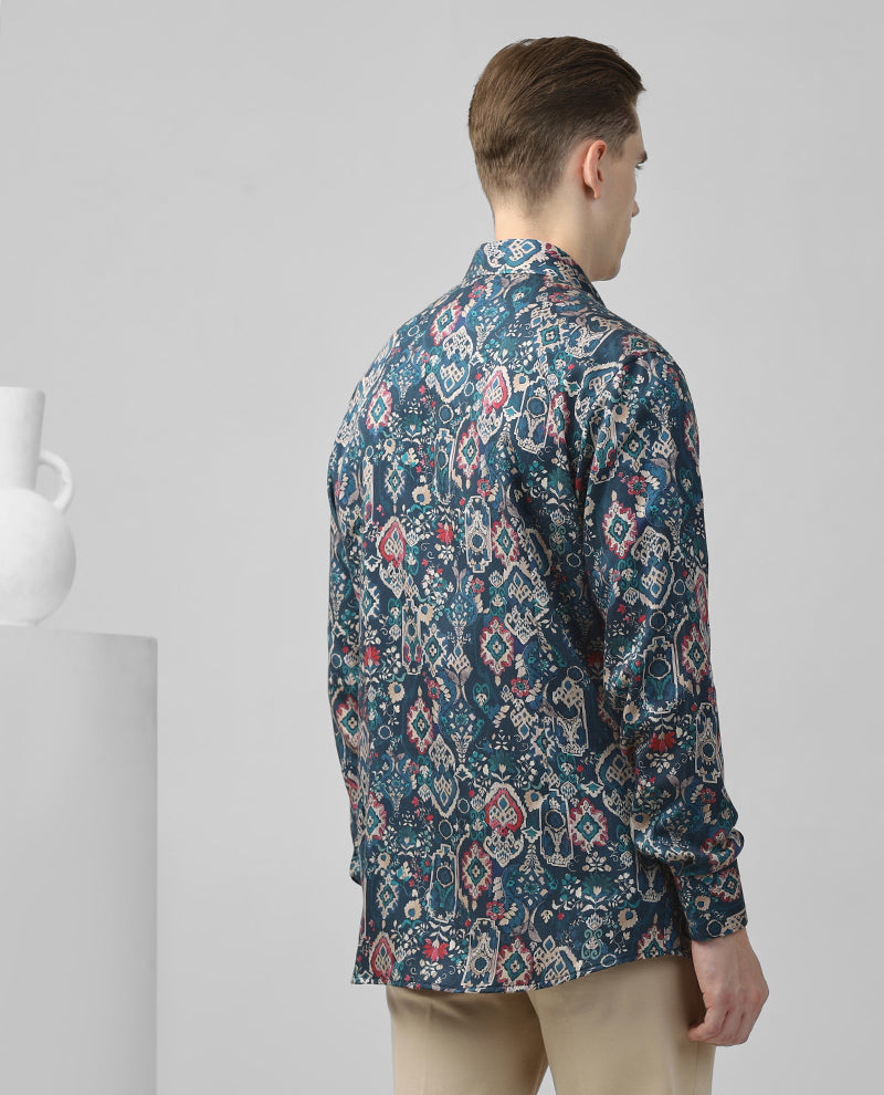 Rama Green Print Cotton Men's Shirt