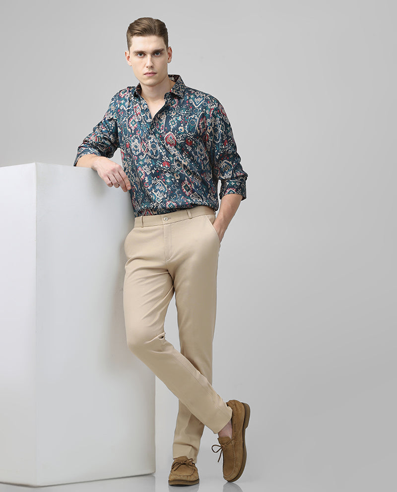 Rama Green Print Cotton Men's Shirt