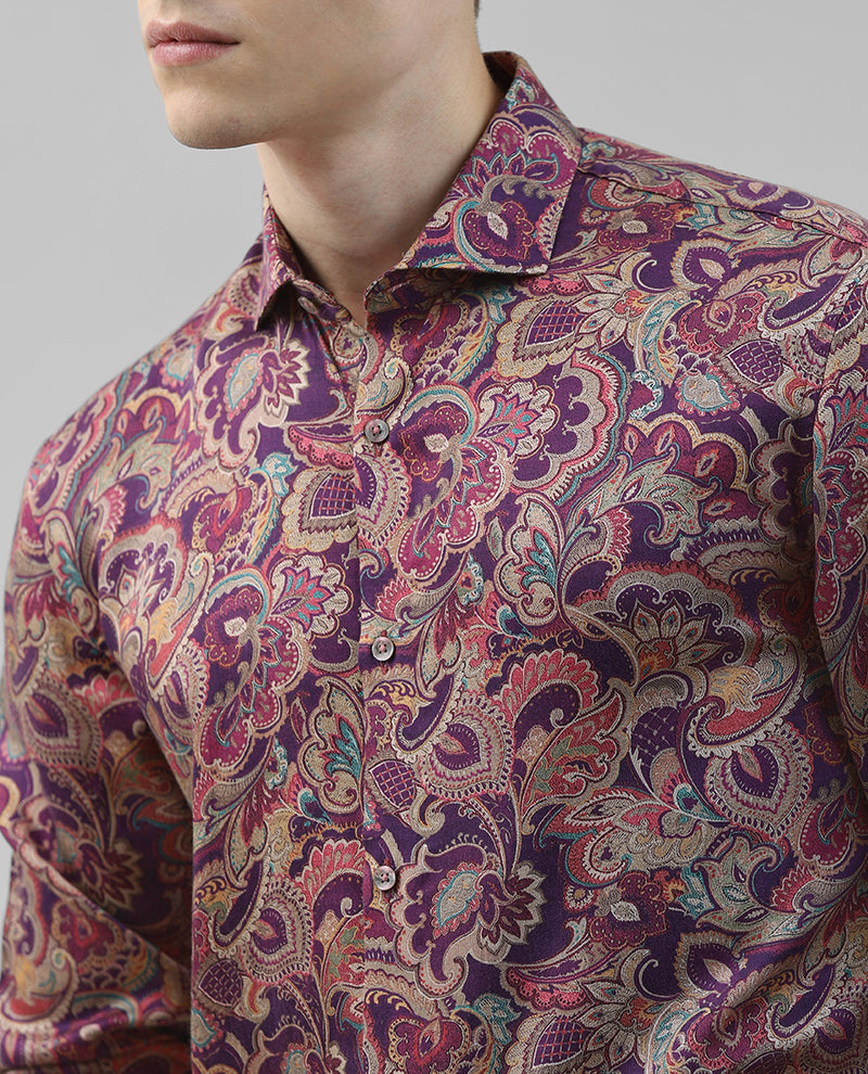 Lavender Cotton printed Men's Shirt