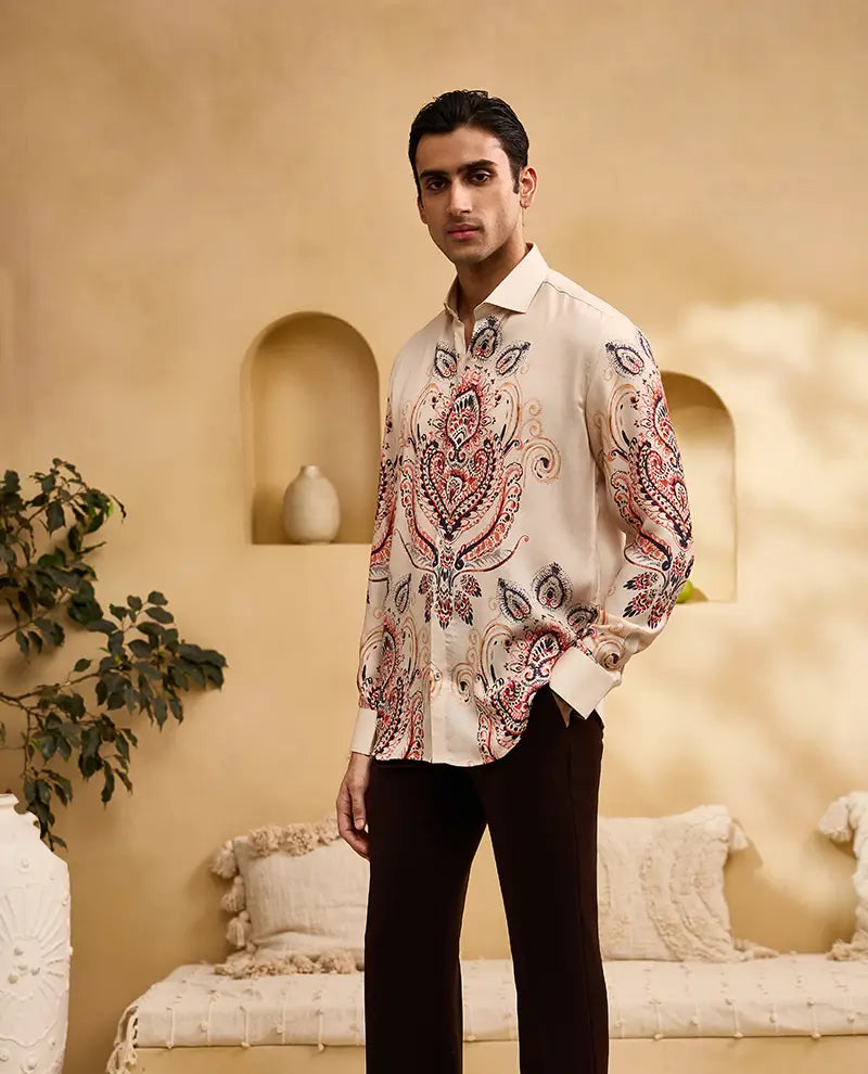 Off-White Print Slim Fit Shirt