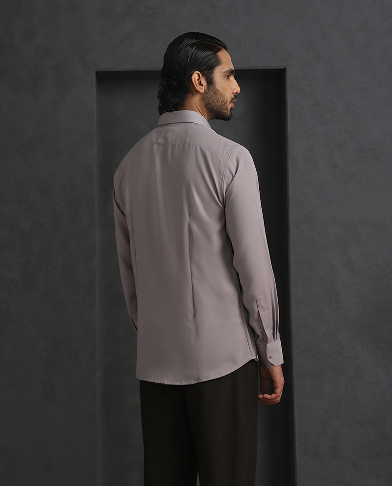 Beige Slim Fit Stroma Shirt with Timeless Plain Design