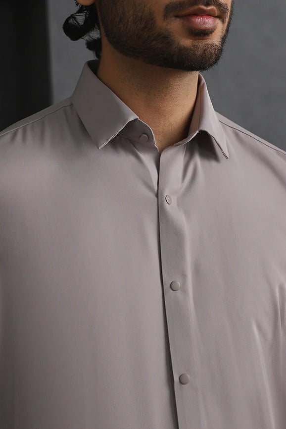 Beige Slim Fit Stroma Shirt with Timeless Plain Design