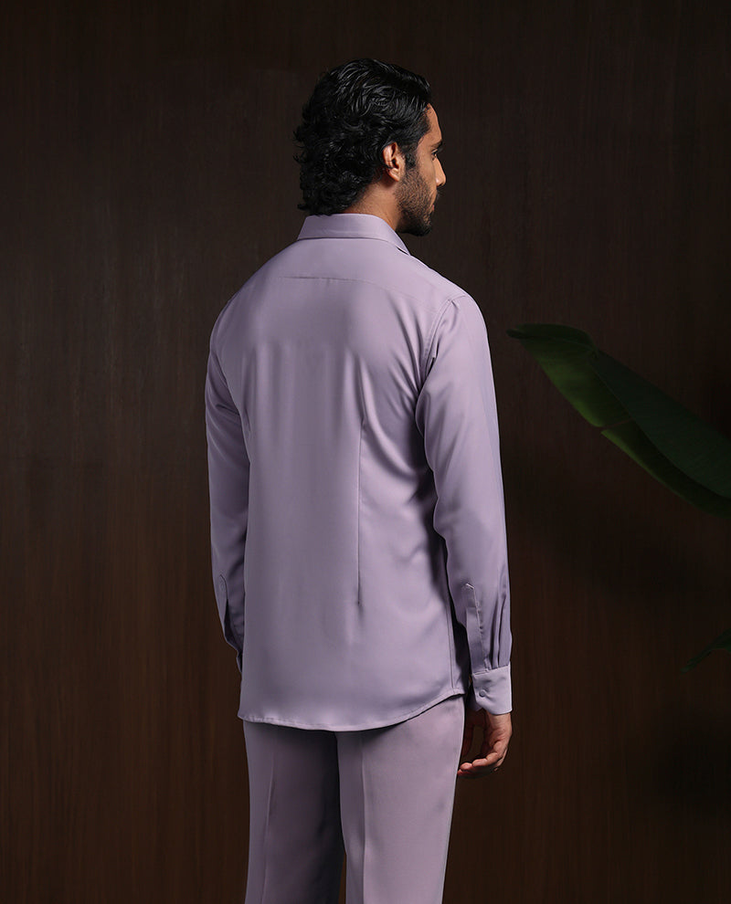Purple Slim Fit Stroma Shirt with Timeless Plain Design