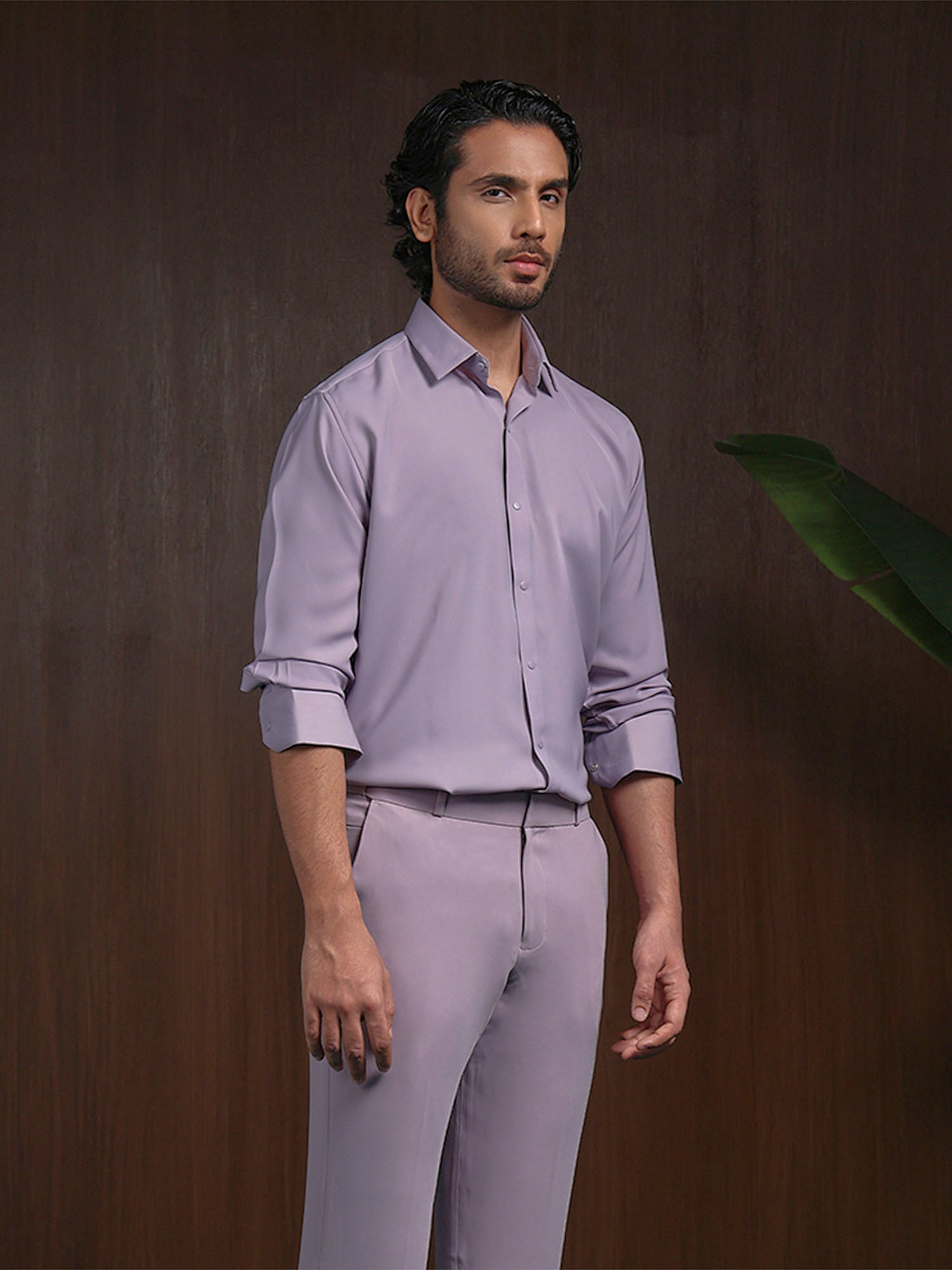 Purple Slim Fit Stroma Shirt with Timeless Plain Design