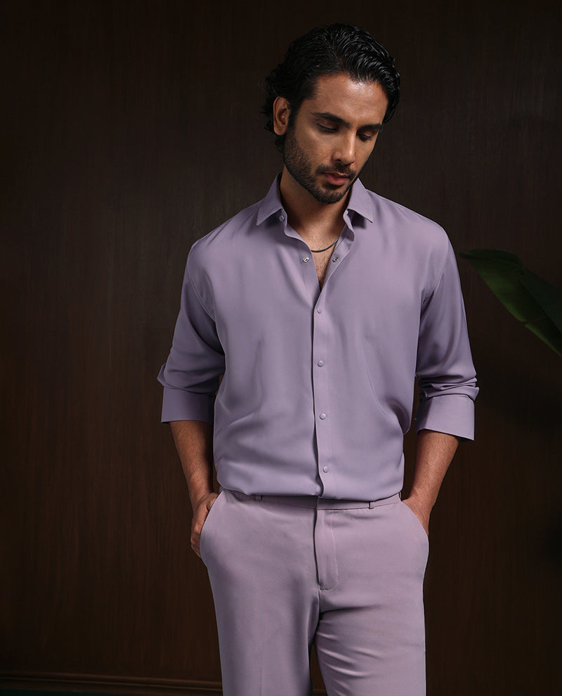 Purple Slim Fit Stroma Shirt with Timeless Plain Design