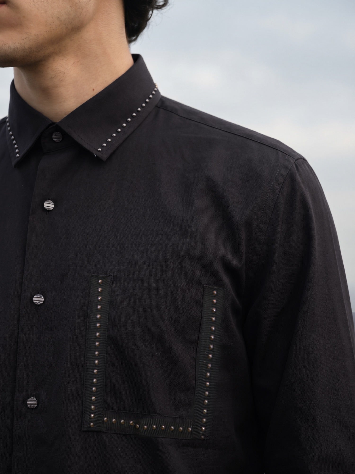 Black Designer Slim Fit Shirt For Men