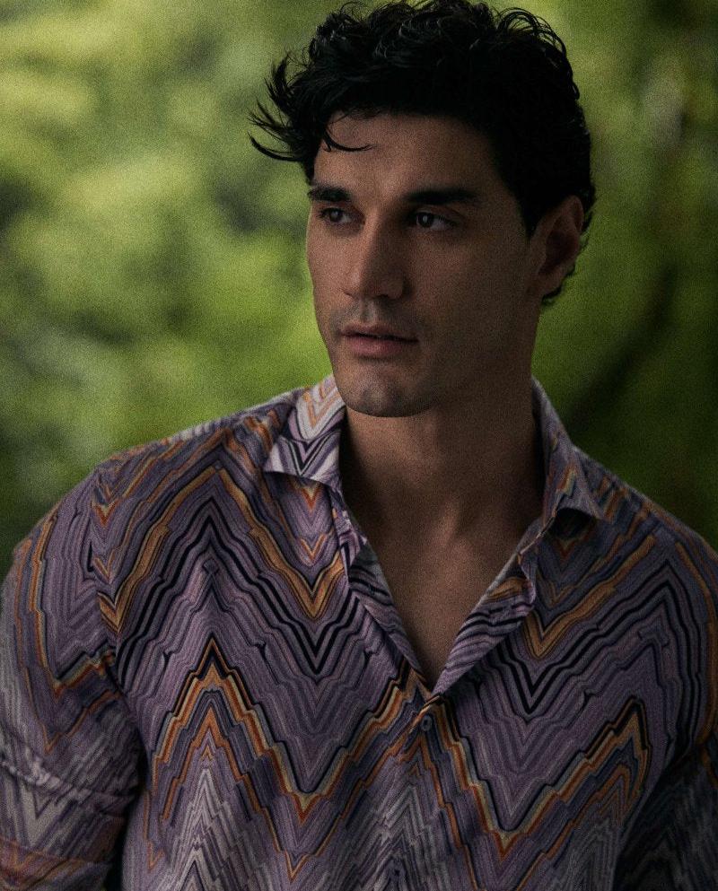 Buy Lilac Herringbone Printed Cotton Men's Shirt Buy Lilac Herringbone Printed Cotton Men's Shirt