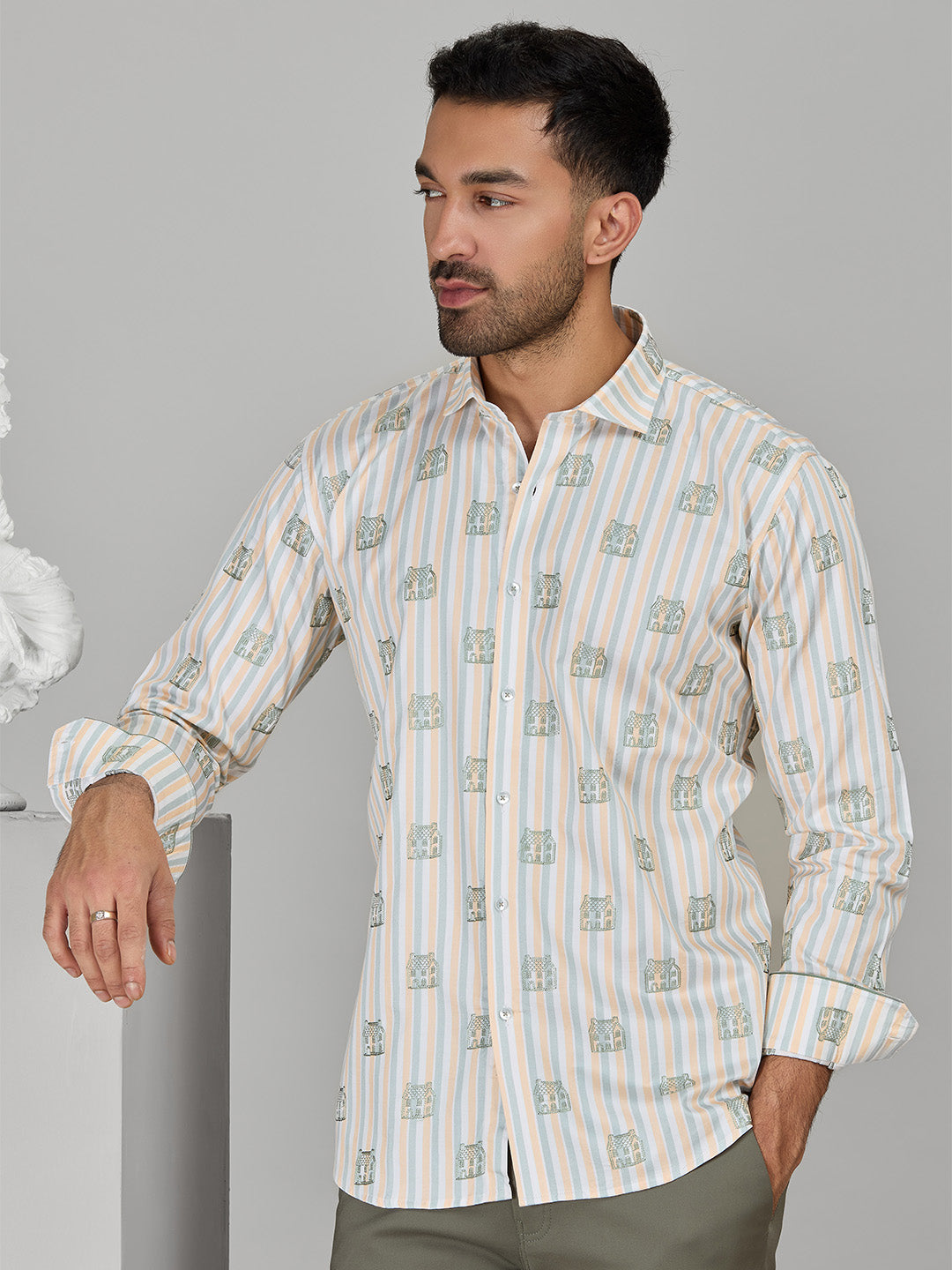 Men’s Multi Cotton Designer Shirt in Slim Fit