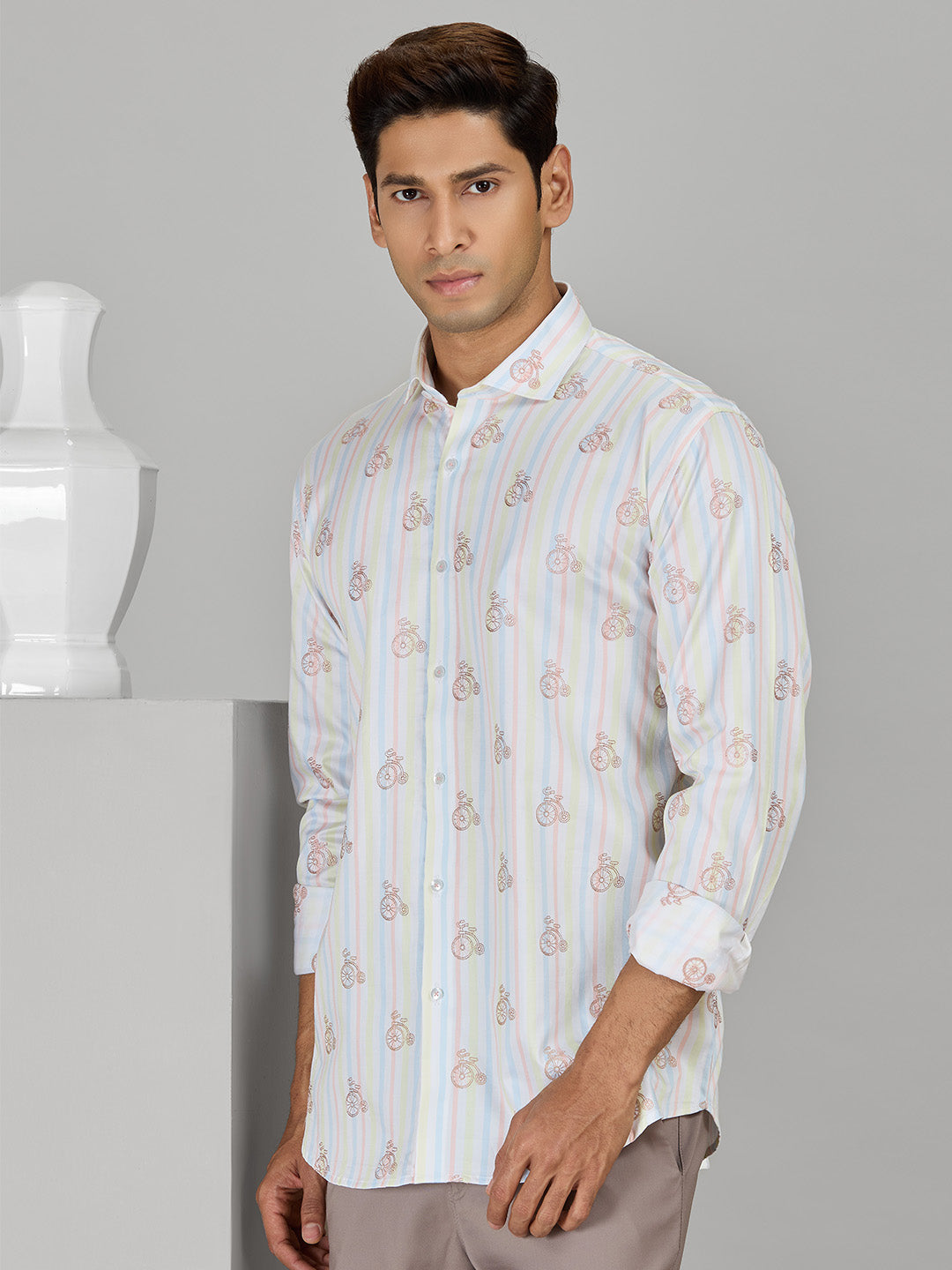 Men’s Multi Cotton Designer Shirt in Slim Fit