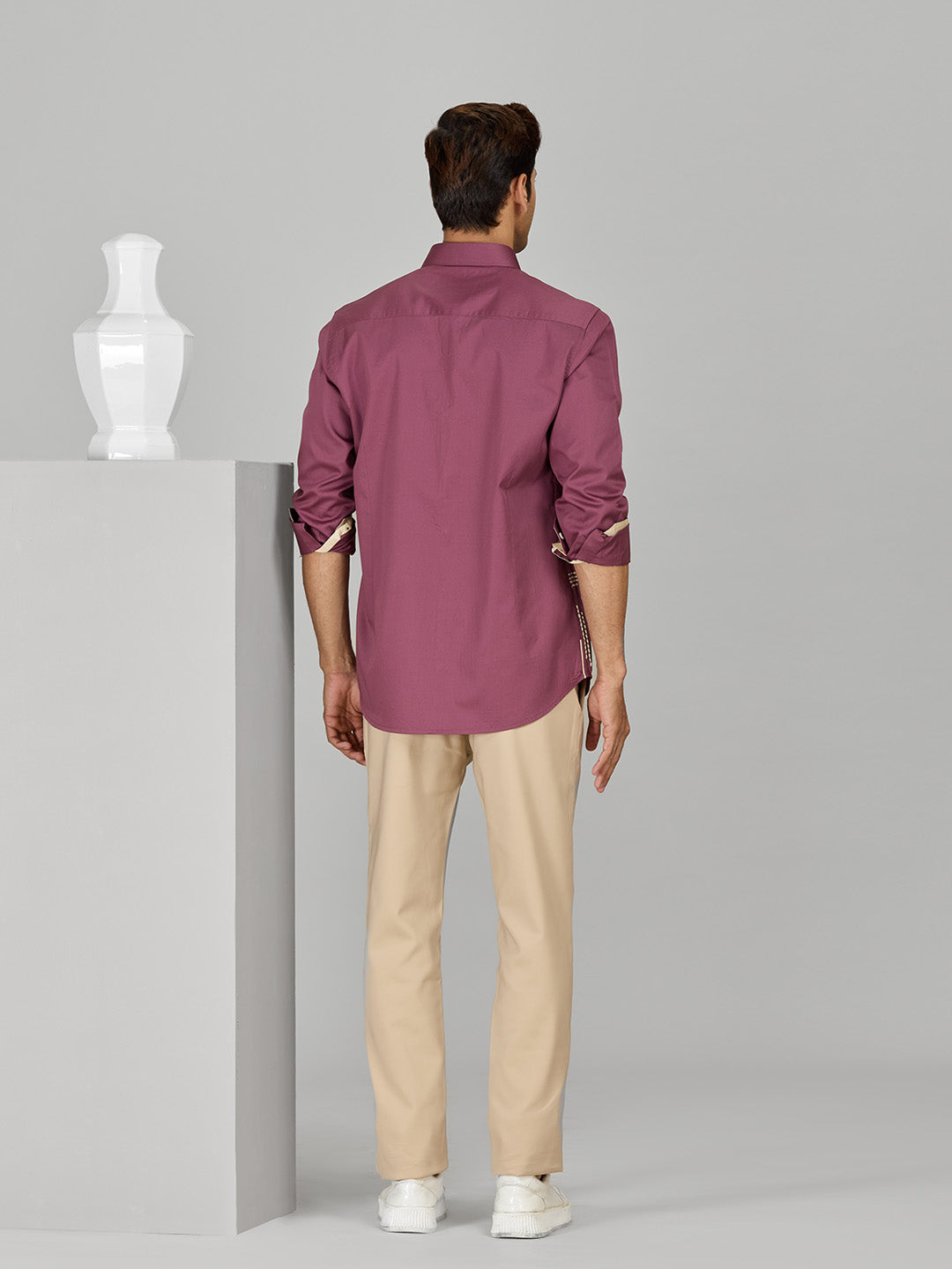 Men's Gajri Pink Cotton Designer Shirt in Slim Fit