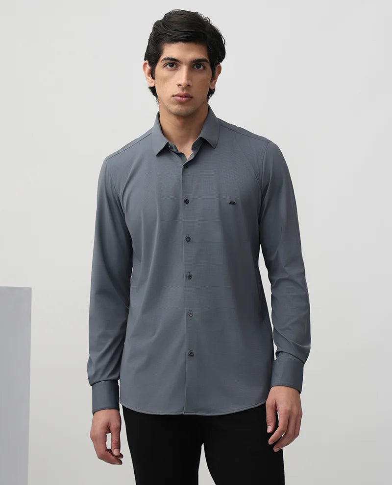 Grey Plain Cotton Men's Luxury Premium Quality Shirt