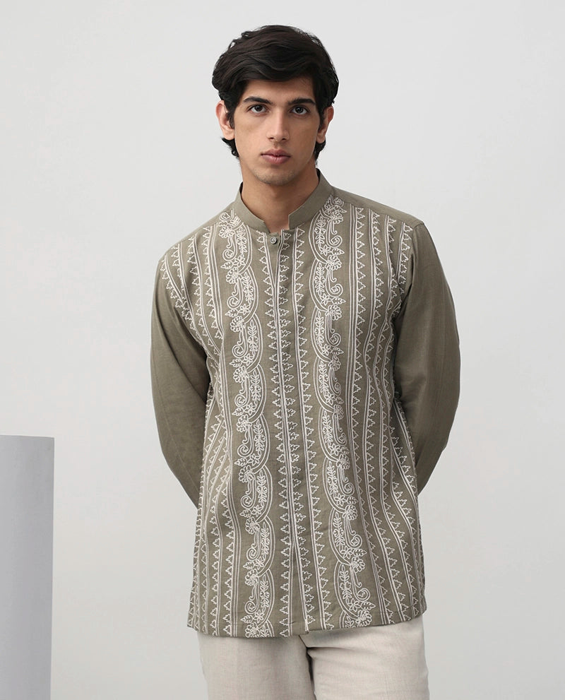 Embroidered Chinese Linen Shirt