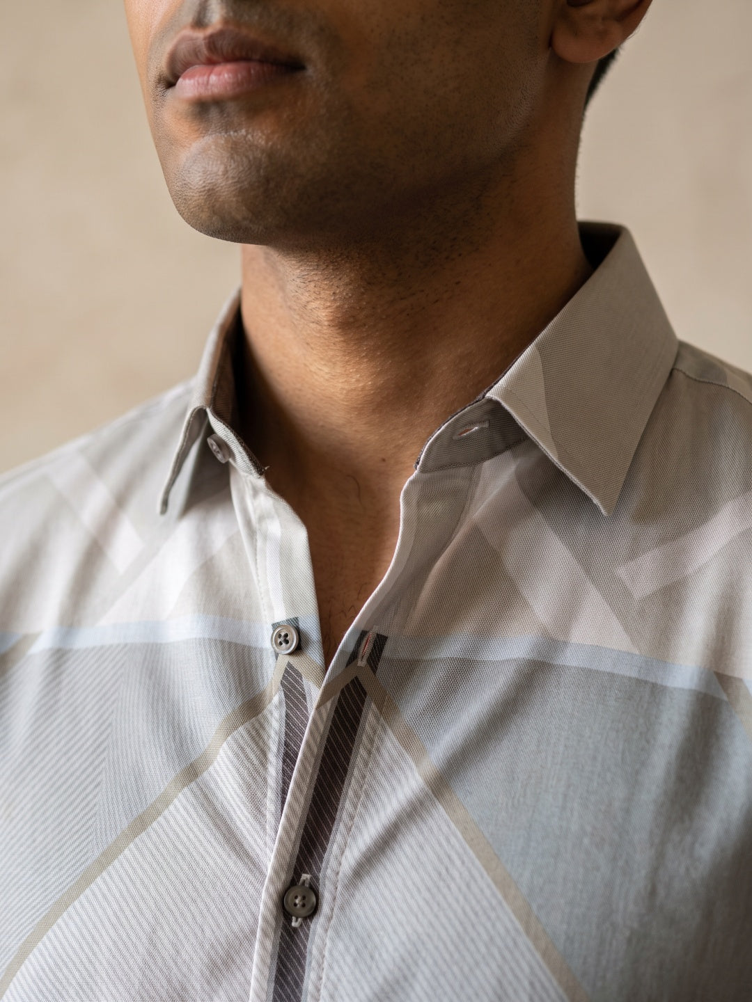 Light Pista Tencel Slim Fit Printed Shirt