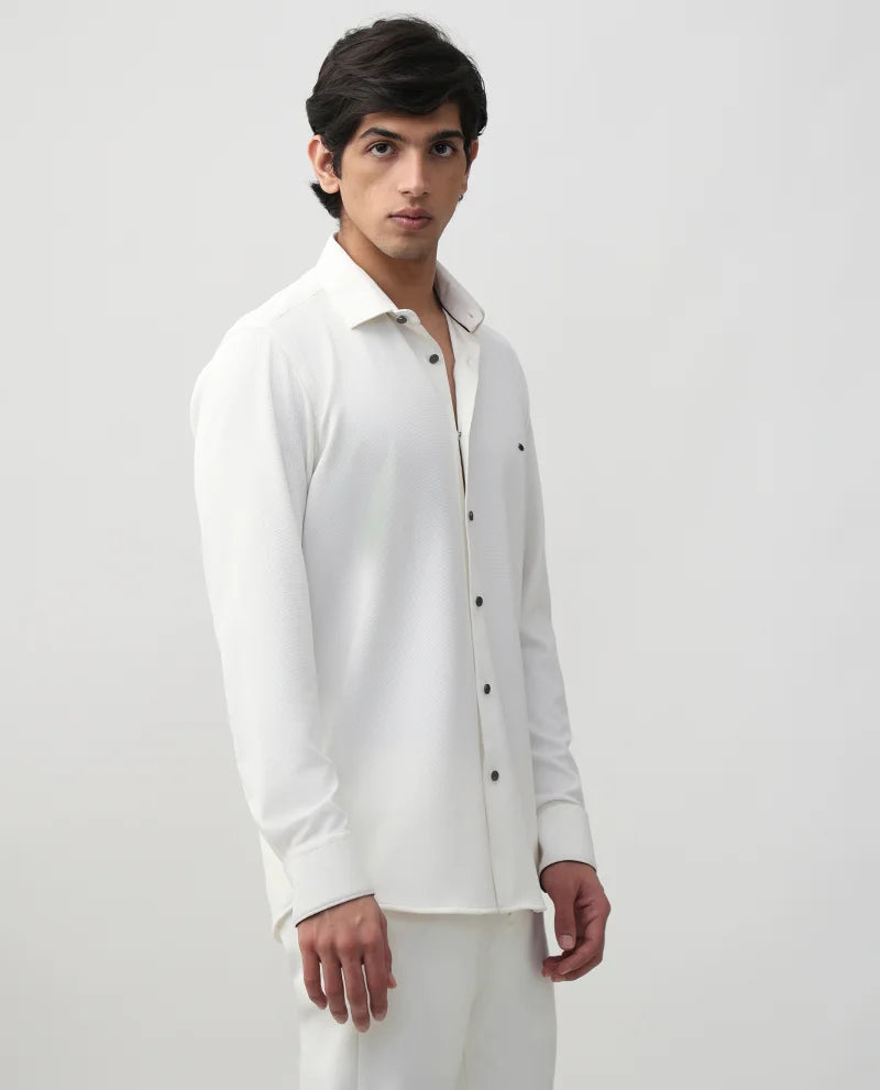 White Plain Cotton Premium Quality Slim Fit Regular Men's Shirt