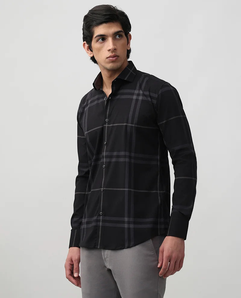 Grey Checks Cotton Luxury Branded Mens Shirt