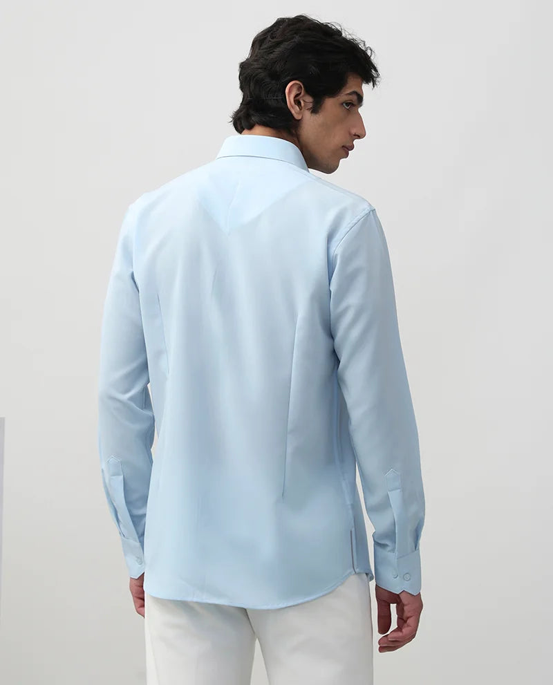 Aqua Embroidered Cotton Men's Premium Shirt