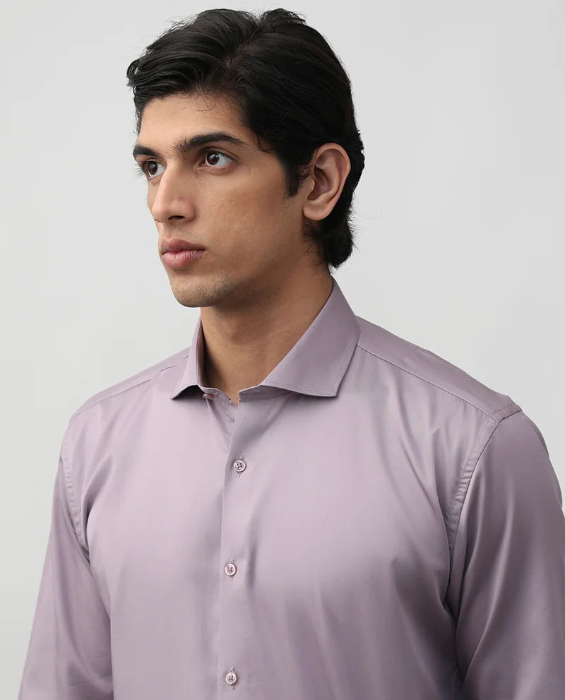 Lilac Plain Core Cotton Fit Men's Shirt