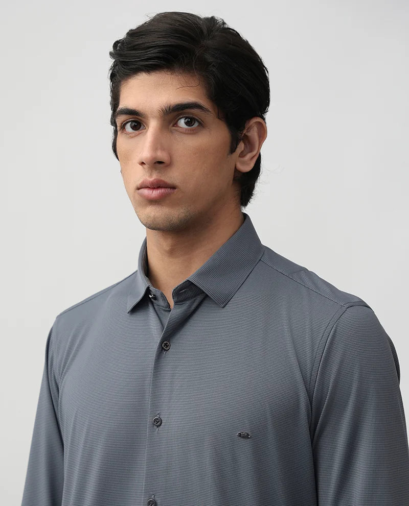 Grey Plain Cotton Men's Luxury Premium Quality Shirt