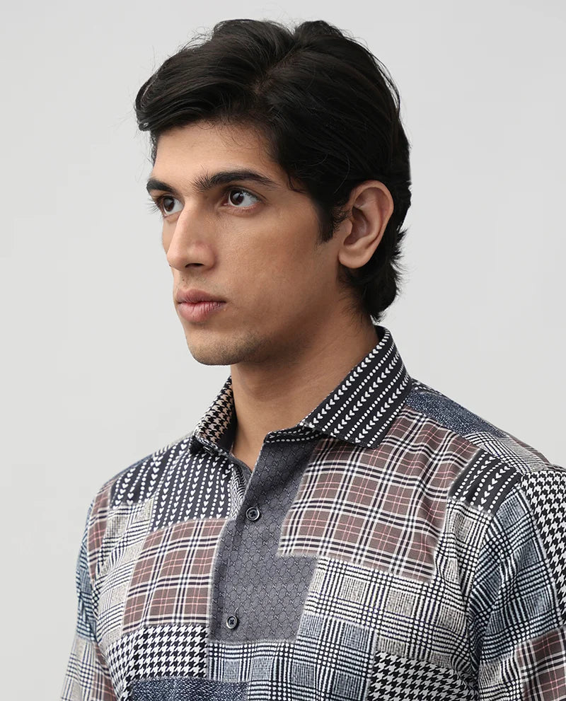 Printed Cotton Luxury Branded Men's Shirt