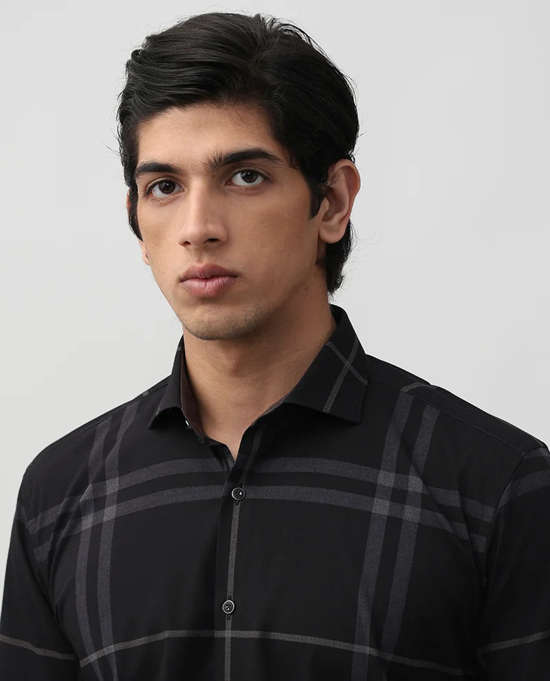 Grey Checks Cotton Luxury Branded Mens Shirt