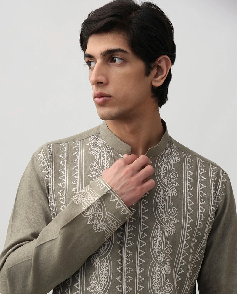 Embroidered Chinese Linen Shirt