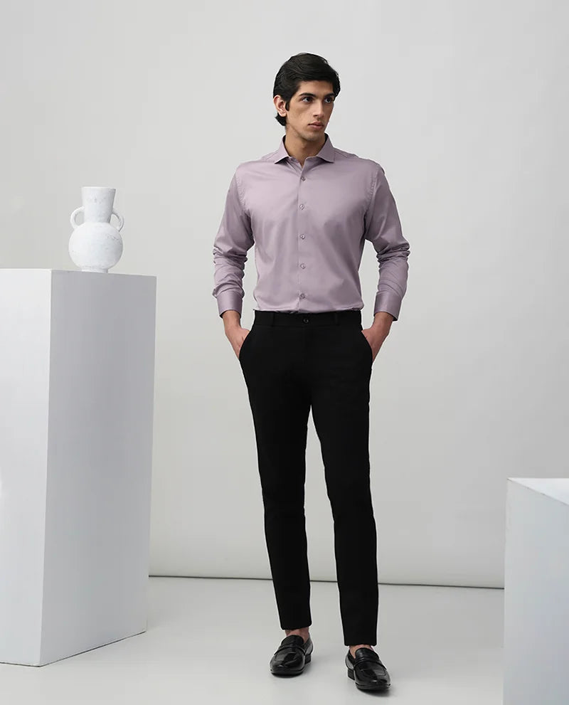 Lilac Plain Core Cotton Fit Men's Shirt