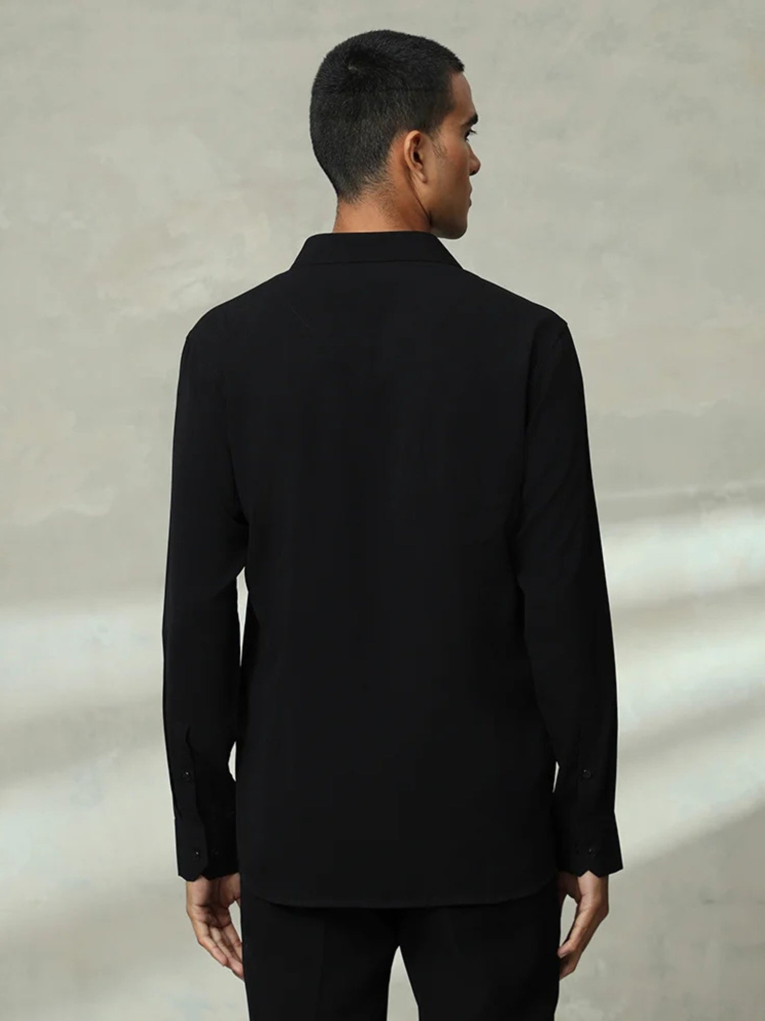 Black Rose Embroidered Men's Premium Slim Fit Shirt