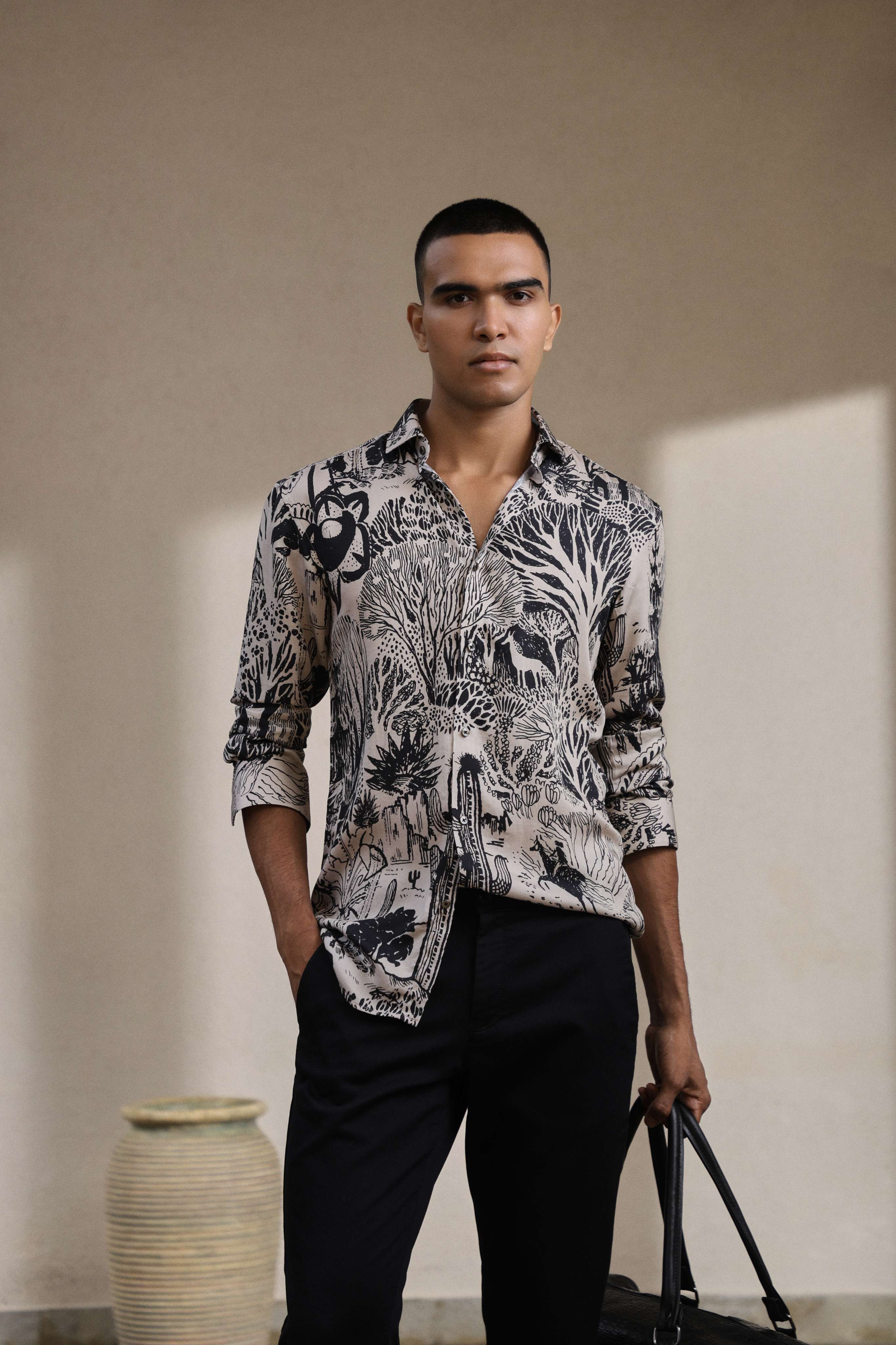 Printed Cotton Men's Luxury Full Sleeves Branded Shirt