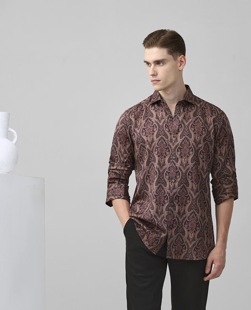 Multi Tencel Full Sleeves Luxury Brand Premium Men's Shirt