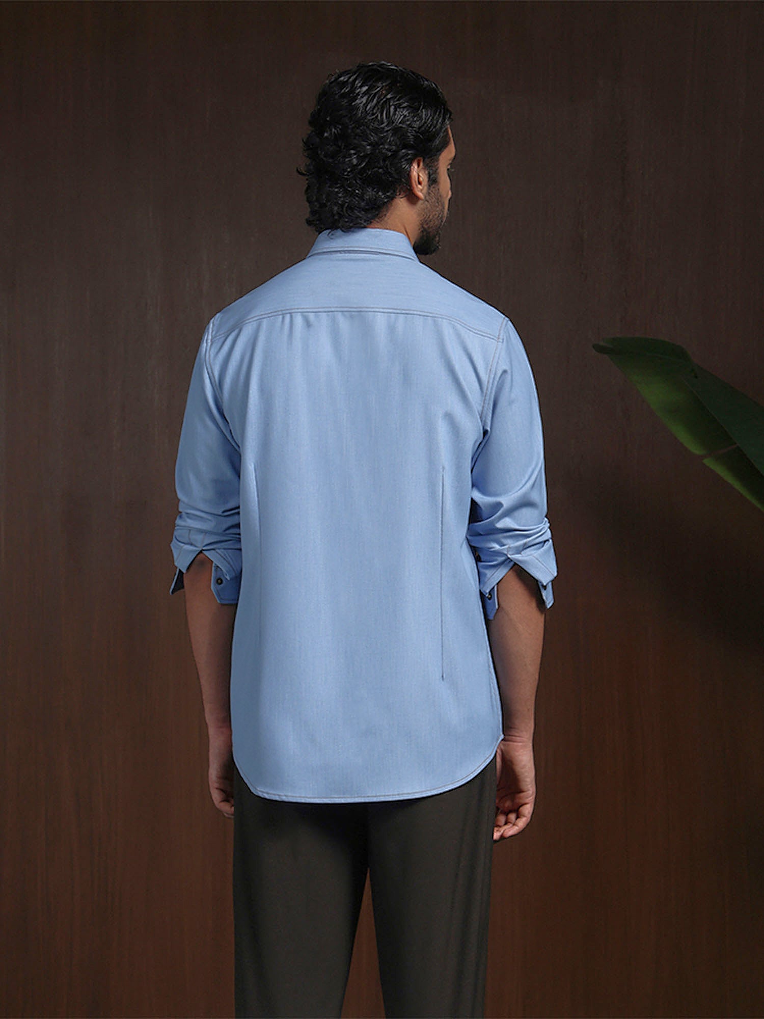 Light Blue Slim Fit Shirt in Premium Modal Fabric