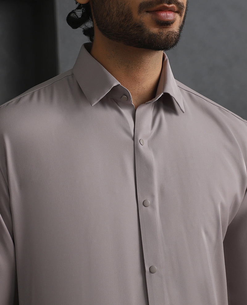Beige Slim Fit Stroma Shirt with Timeless Plain Design