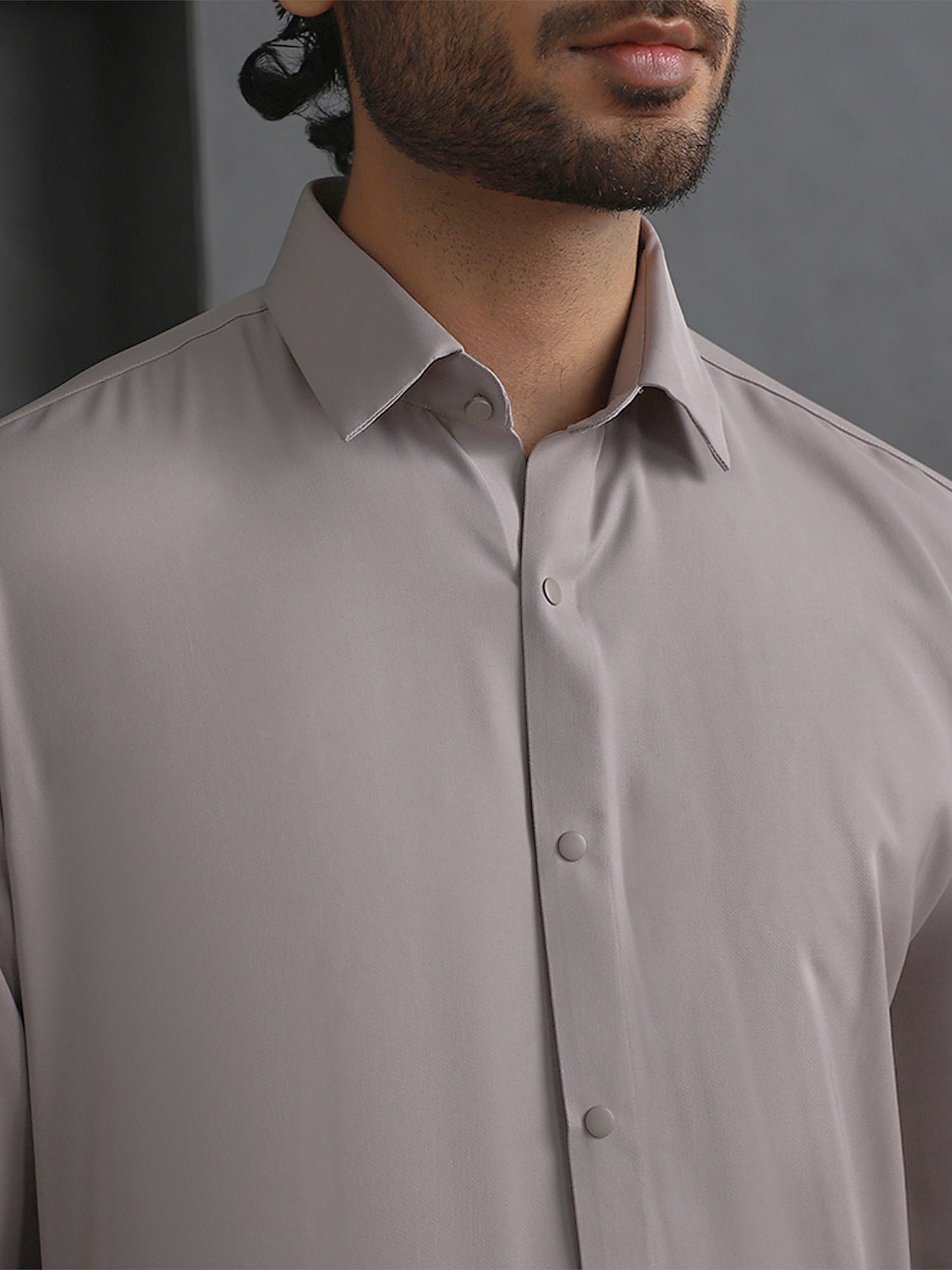 Beige Slim Fit Stroma Shirt with Timeless Plain Design