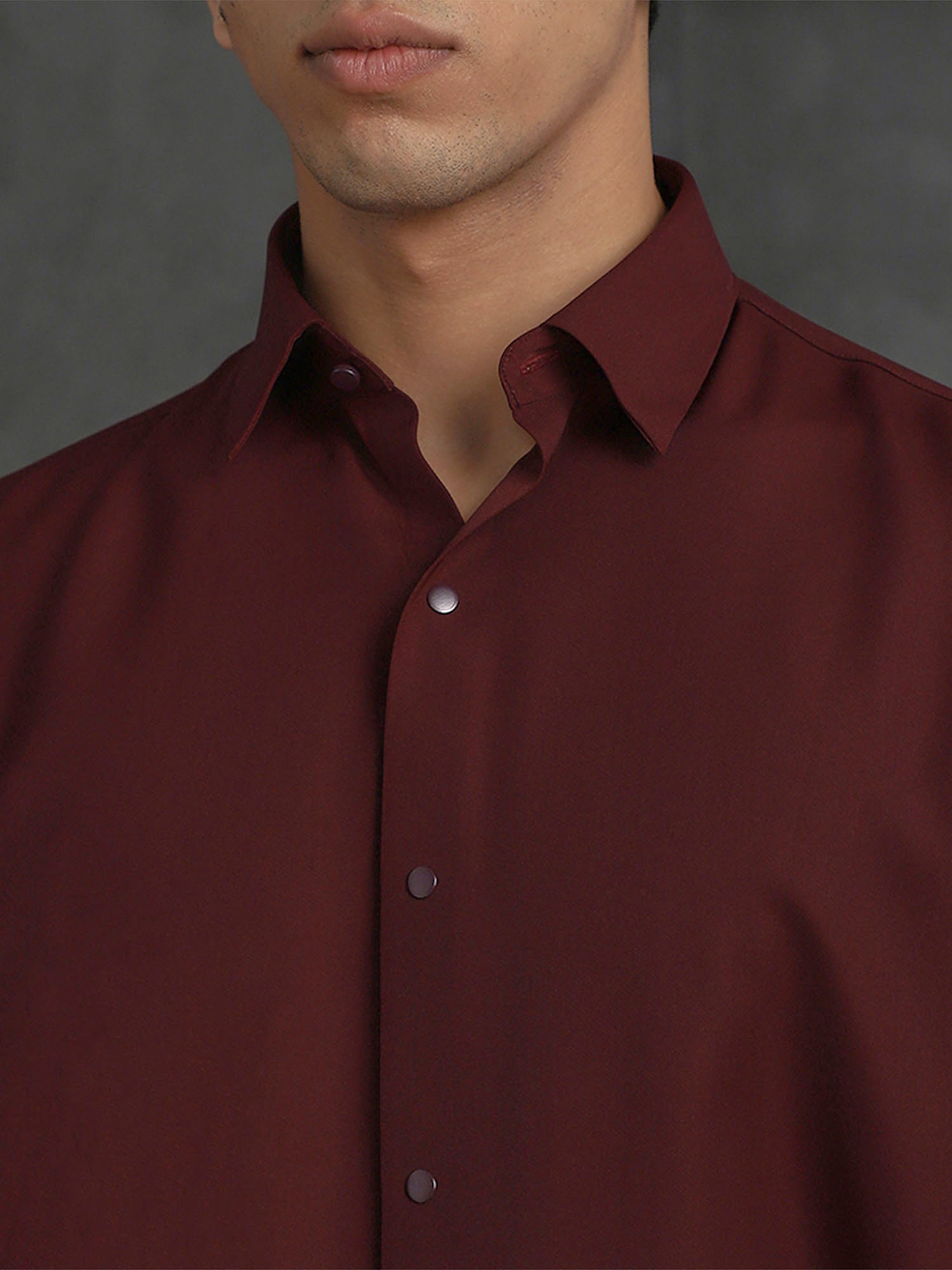 Wine Slim Fit Stroma Shirt with Timeless Plain Design