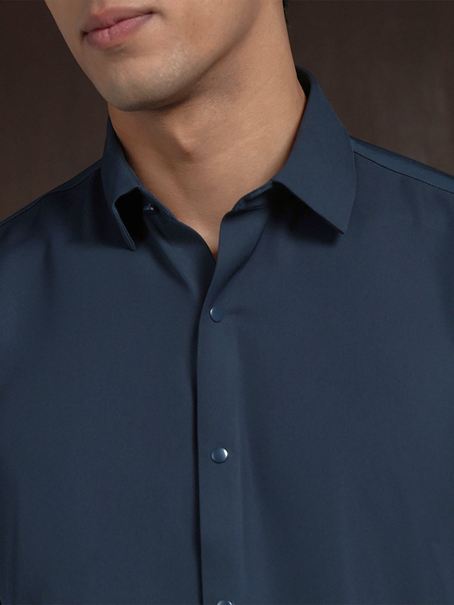 A.F. Blue Slim Fit Stroma Shirt with Classic Plain Design