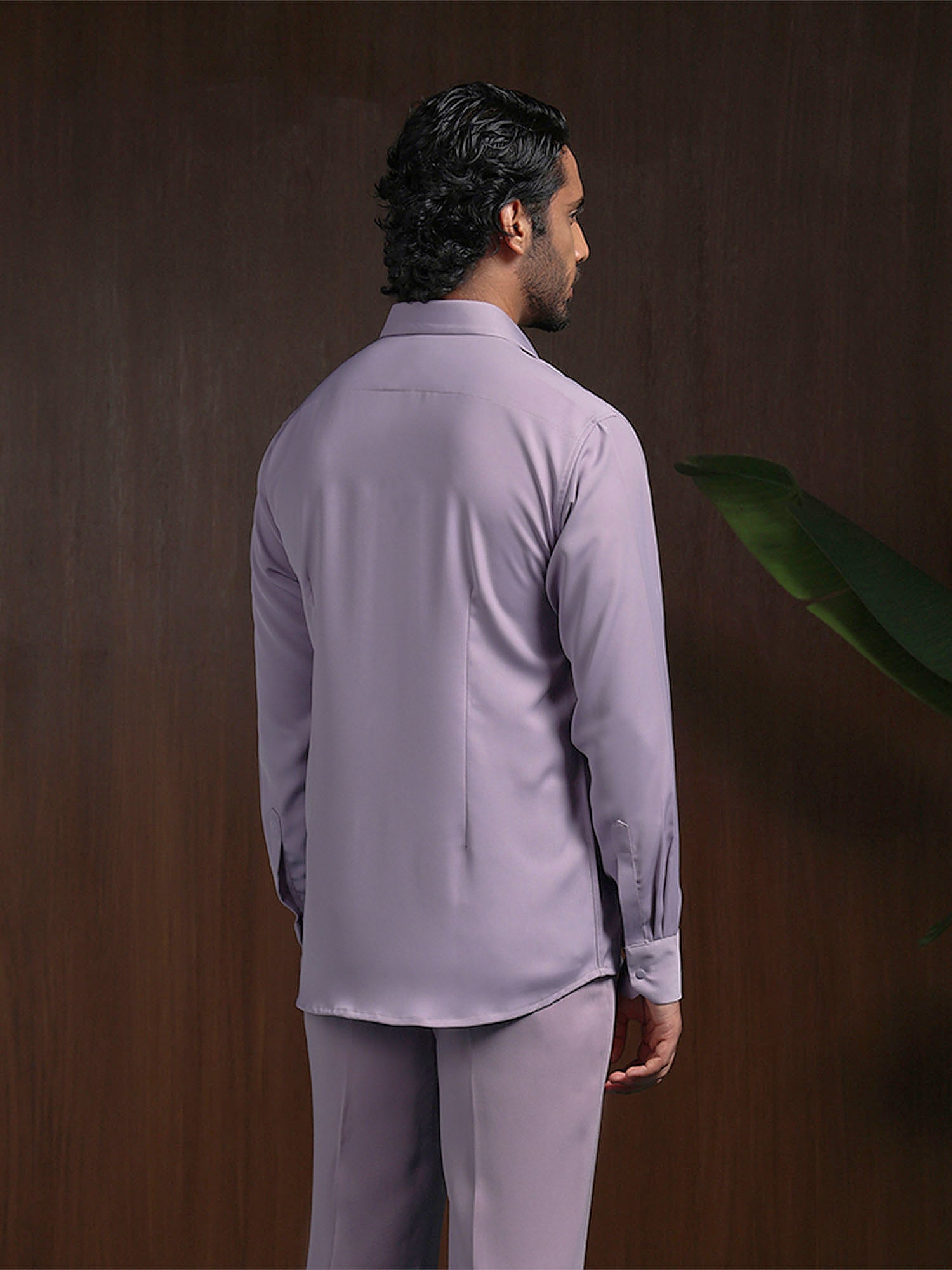 Purple Slim Fit Stroma Shirt with Timeless Plain Design